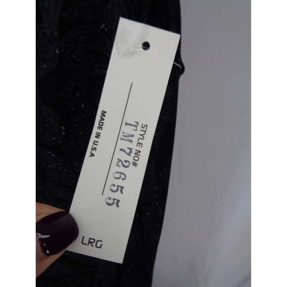 Softwear by Mark Singer Black Shimmer Dress Large Stretch Sleeveless Slit New - Picture 11 of 11